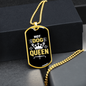 Hot Dog Queen Necklace Stainless Steel or 18k Gold Dog Tag 24" Chain-Express Your Love Gifts