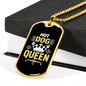 Hot Dog Queen Necklace Stainless Steel or 18k Gold Dog Tag 24" Chain-Express Your Love Gifts