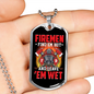 Hot Firemen Firefighter Gift Stainless Steel or 18k Gold Dog Tag 24" Chain-Express Your Love Gifts