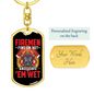Hot Firemen Firefighter Keychain Stainless Steel or 18k Gold Dog Tag Keyring-Express Your Love Gifts