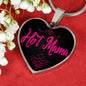 Hot Mama Heart Pendant Stainless Steel or 18k Gold 18-22"-Express Your Love Gifts
