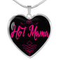 Hot Mama Heart Pendant Stainless Steel or 18k Gold 18-22"-Express Your Love Gifts