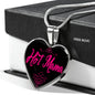Hot Mama Heart Pendant Stainless Steel or 18k Gold 18-22"-Express Your Love Gifts