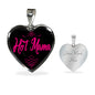 Hot Mama Heart Pendant Stainless Steel or 18k Gold 18-22"-Express Your Love Gifts