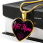 Hot Mama Heart Pendant Stainless Steel or 18k Gold 18-22"-Express Your Love Gifts