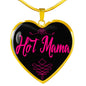 Hot Mama Heart Pendant Stainless Steel or 18k Gold 18-22"-Express Your Love Gifts