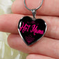 Hot Mama Heart Pendant Stainless Steel or 18k Gold 18-22"-Express Your Love Gifts