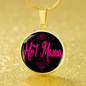 Hot Mama Necklace Circle Pendant Stainless Steel or 18k Gold 18-22"-Express Your Love Gifts
