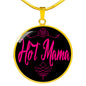 Hot Mama Necklace Circle Pendant Stainless Steel or 18k Gold 18-22"-Express Your Love Gifts