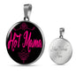 Hot Mama Necklace Circle Pendant Stainless Steel or 18k Gold 18-22"-Express Your Love Gifts