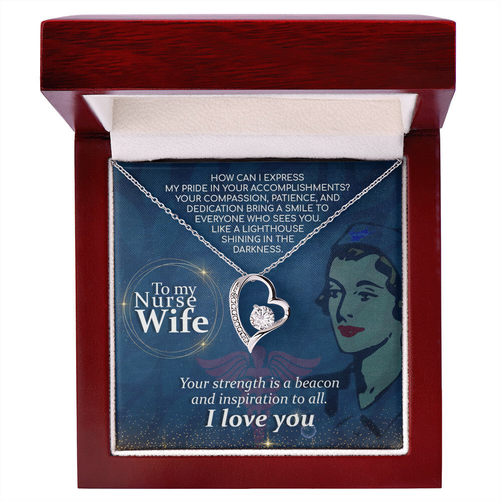 How Can I Healthcare Medical Worker Nurse Appreciation Gift Forever Necklace w Message Card-Express Your Love Gifts