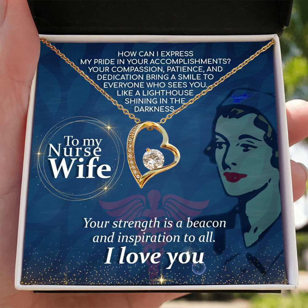 How Can I Healthcare Medical Worker Nurse Appreciation Gift Forever Necklace w Message Card-Express Your Love Gifts