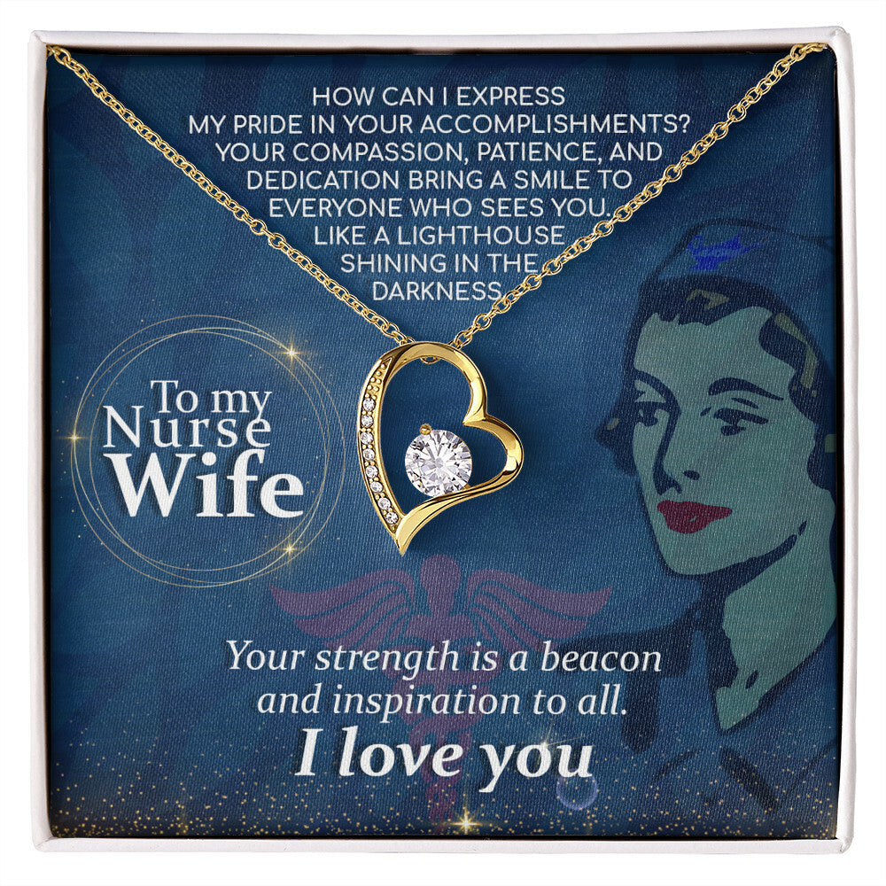 How Can I Healthcare Medical Worker Nurse Appreciation Gift Forever Necklace w Message Card-Express Your Love Gifts