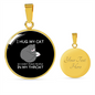 Hug My Cat Circle Necklace Stainless Steel or 18k Gold 18-22"-Express Your Love Gifts