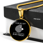 Hug My Cat Circle Necklace Stainless Steel or 18k Gold 18-22"-Express Your Love Gifts
