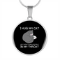 Hug My Cat Circle Necklace Stainless Steel or 18k Gold 18-22"-Express Your Love Gifts