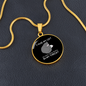 Hug My Cat Circle Necklace Stainless Steel or 18k Gold 18-22"-Express Your Love Gifts
