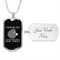 Hug My Cat Necklace Stainless Steel or 18k Gold Dog Tag 24" Chain-Express Your Love Gifts