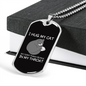 Hug My Cat Necklace Stainless Steel or 18k Gold Dog Tag 24" Chain-Express Your Love Gifts
