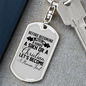 Human First Christian Keychain Stainless Steel or 18k Gold Dog Tag Keyring-Express Your Love Gifts