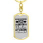 Human First Christian Keychain Stainless Steel or 18k Gold Dog Tag Keyring-Express Your Love Gifts