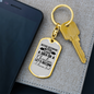 Human First Christian Keychain Stainless Steel or 18k Gold Dog Tag Keyring-Express Your Love Gifts