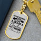Human First Christian Keychain Stainless Steel or 18k Gold Dog Tag Keyring-Express Your Love Gifts
