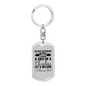 Human First Christian Keychain Stainless Steel or 18k Gold Dog Tag Keyring-Express Your Love Gifts