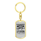 Human First Christian Keychain Stainless Steel or 18k Gold Dog Tag Keyring-Express Your Love Gifts