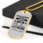 Human First Necklace Stainless Steel or 18k Gold Dog Tag 24" Chain-Express Your Love Gifts