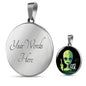 Humans Sucks Circle Pendant UFO Alien Fan Necklace Stainless Steel or 18k Gold 18-22"-Express Your Love Gifts