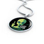 Humans Sucks Circle Pendant UFO Alien Fan Necklace Stainless Steel or 18k Gold 18-22"-Express Your Love Gifts
