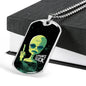 Humanssucksdogtag Necklace UFO Alien Fan Gift Stainless Steel or 18k Gold Dog Tag 24" Chain-Express Your Love Gifts