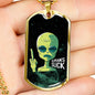 Humanssucksdogtag Necklace UFO Alien Fan Gift Stainless Steel or 18k Gold Dog Tag 24" Chain-Express Your Love Gifts