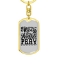 Humble And Pray Christian Keychain Stainless Steel or 18k Gold Dog Tag Keyring-Express Your Love Gifts