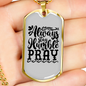 Humble And Pray Necklace Stainless Steel or 18k Gold Dog Tag 24" Chain-Express Your Love Gifts