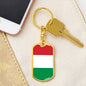 Hungary Flag Keychain Dog Tag Stainless Steel or 18k Gold-Express Your Love Gifts