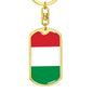 Hungary Flag Keychain Dog Tag Stainless Steel or 18k Gold-Express Your Love Gifts