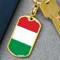 Hungary Flag Keychain Dog Tag Stainless Steel or 18k Gold-Express Your Love Gifts