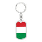 Hungary Flag Keychain Dog Tag Stainless Steel or 18k Gold-Express Your Love Gifts