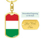Hungary Flag Keychain Dog Tag Stainless Steel or 18k Gold-Express Your Love Gifts