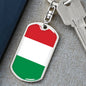 Hungary Flag Keychain Dog Tag Stainless Steel or 18k Gold-Express Your Love Gifts