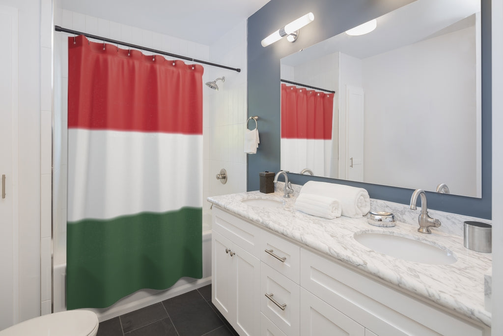 Hungary Flag Stylish Design 71" x 74" Elegant Waterproof Shower Curtain for a Spa-like Bathroom Paradise Exceptional Craftsmanship-Express Your Love Gifts