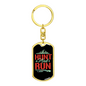 Hunt And Run Hunter'S Keychain Gift Stainless Steel or 18k Gold Dog Tag Keyring-Express Your Love Gifts