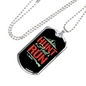 Hunt And Run Hunting Necklace Stainless Steel or 18k Gold Dog Tag 24"-Express Your Love Gifts