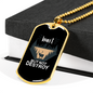 Hunt But Not Destroy Hunting Necklace Stainless Steel or 18k Gold Dog Tag 24"-Express Your Love Gifts