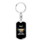 Hunt But Not Destroy Keychain Stainless Steel or 18k Gold Dog Tag Keyring-Express Your Love Gifts