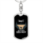 Hunt But Not Destroy Keychain Stainless Steel or 18k Gold Dog Tag Keyring-Express Your Love Gifts