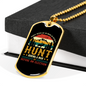 Hunt During A War Necklace Stainless Steel or 18k Gold Dog Tag 24" Chain-Express Your Love Gifts