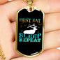 Hunt Eat Sleep Necklace Stainless Steel or 18k Gold Dog Tag 24" Chain-Express Your Love Gifts